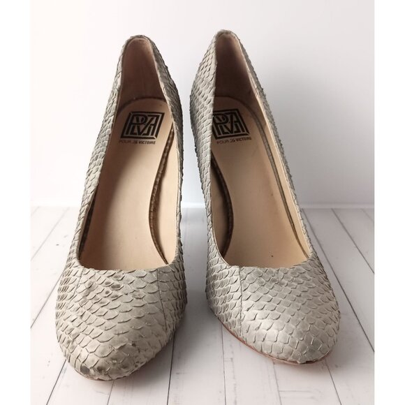 Pour La Victoire Snake Skin Platform Heels Size 9 Pump High Heel Shoes - Picture 14 of 16
